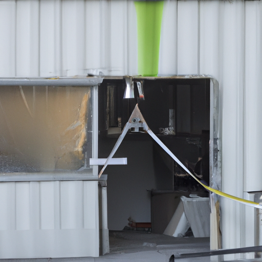 3. Photo sequence showing a blast proof door undergoing rigorous testing procedures.
